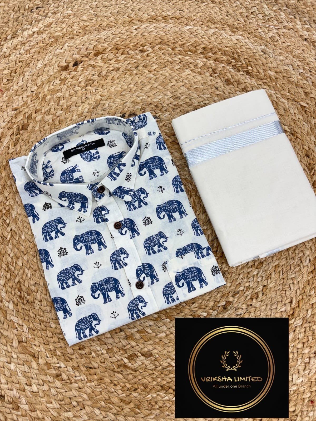 Elephant Print & Mundu Set