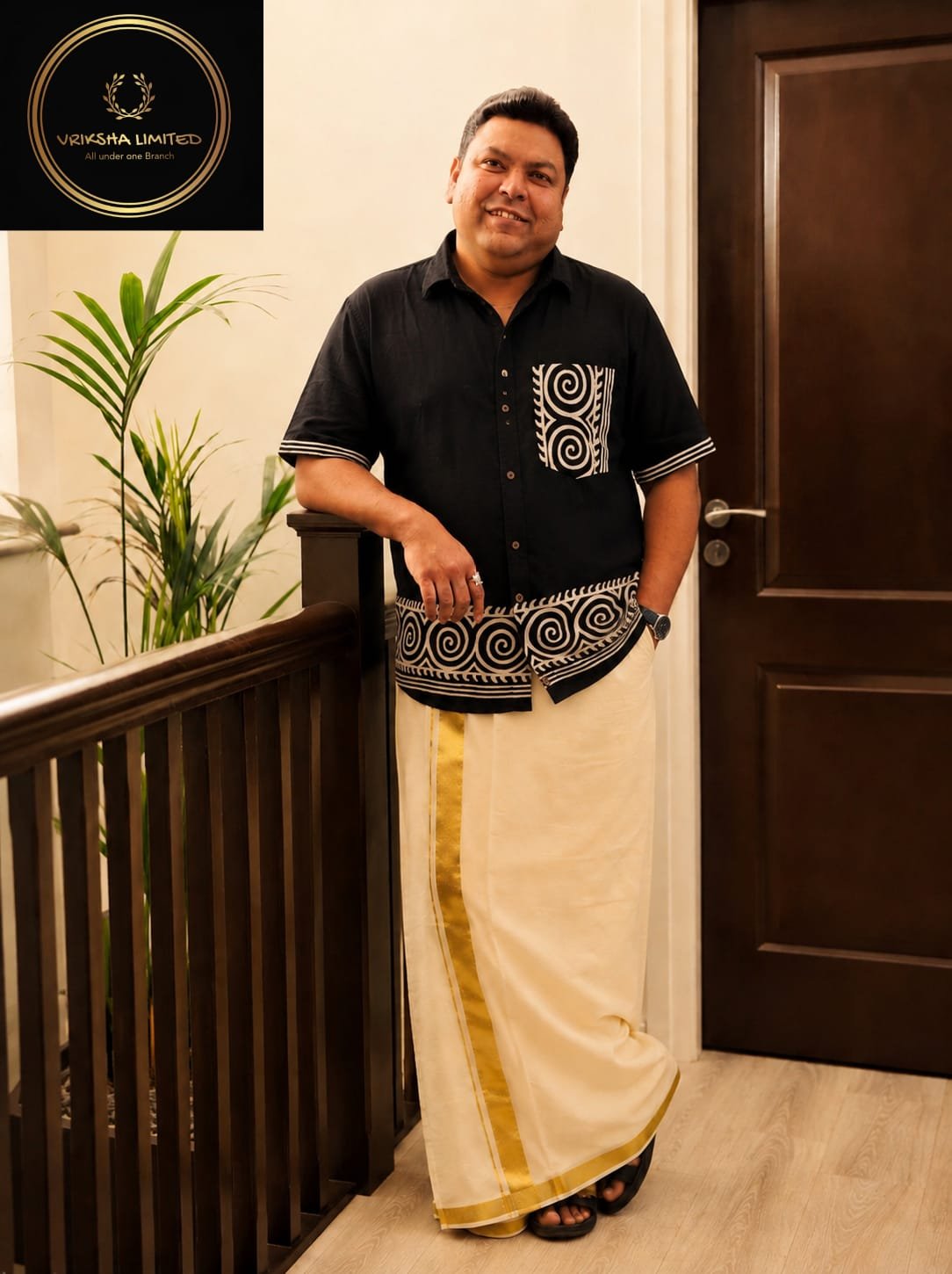 Black Spiral Print Look