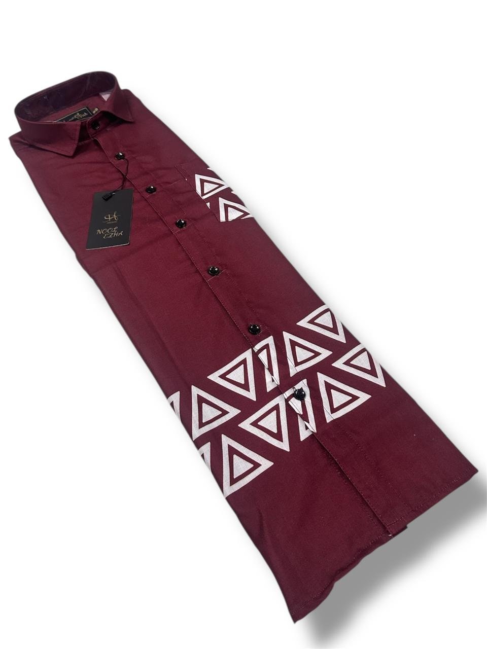 Maroon Triangle Print Shirt
