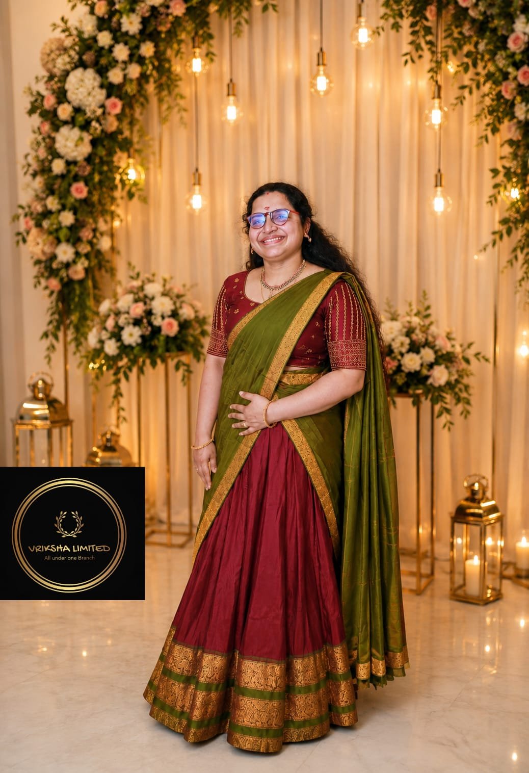 Maroon & Green Traditional Lehenga