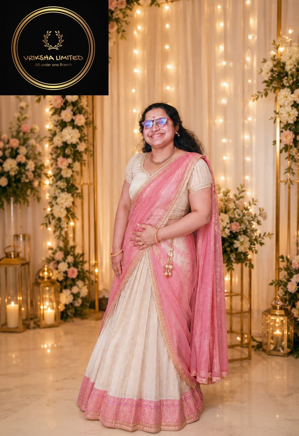 Director in Pink Saree at Event
