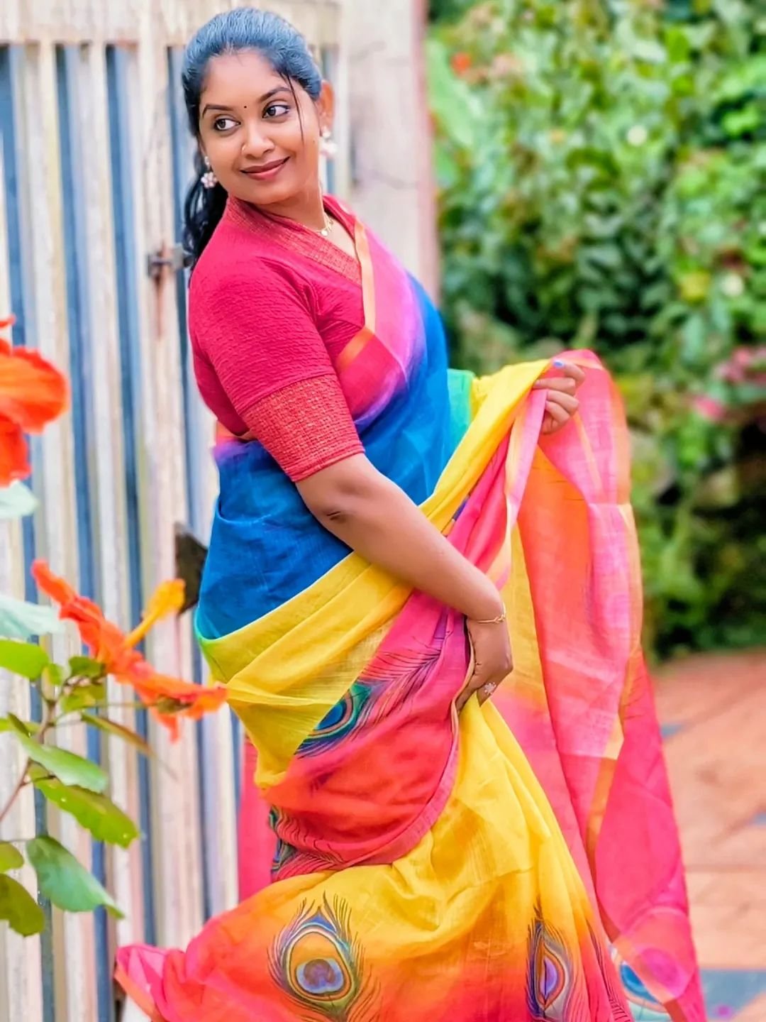 Peacock Feather Saree