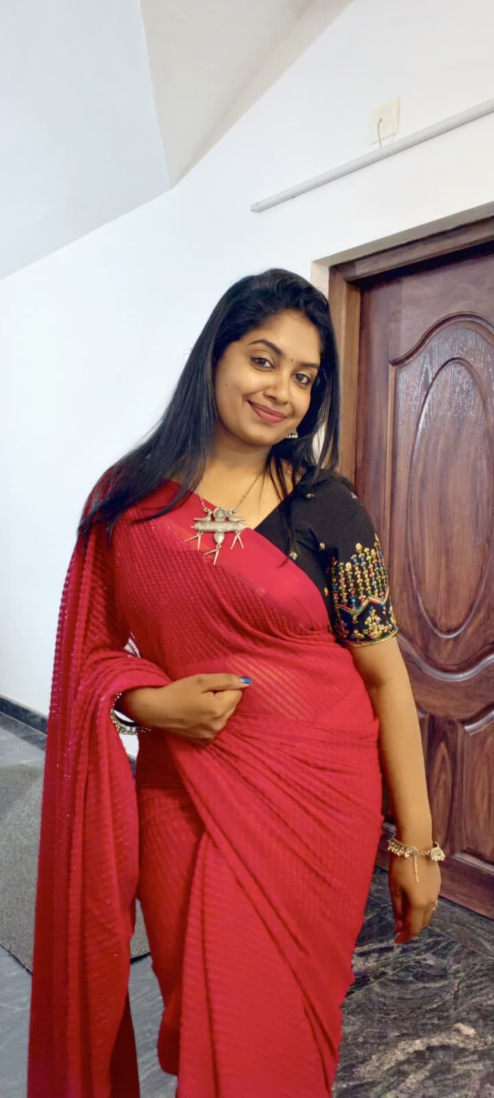 Red Saree with Blouse